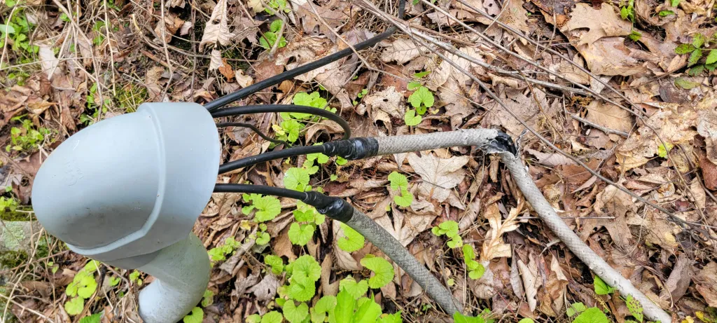 Feedline damage caused by the local wildlife at Jenny Jump
